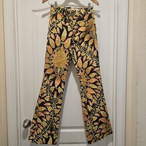 Zara Retro 70s Vintage Style Flare Paisley Print Pants Small